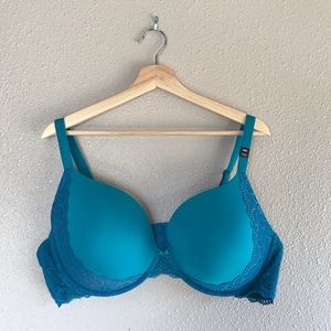 Torrid Bra: Smooth Push-Up Plunge (Teal/Blue)